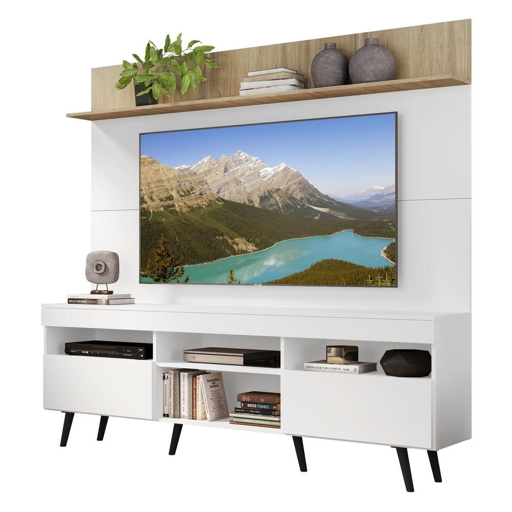 Rack Retro com Painel e Suporte TV 65" Madri Multimoveis V3374
