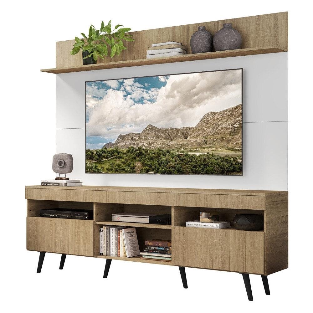 Rack Retro com Painel e Suporte TV 65" Madri Multimoveis V3374