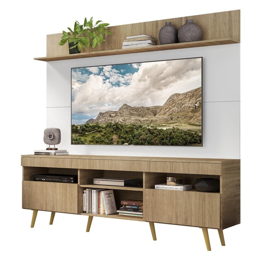 Rack Retro com Painel e Suporte TV 65" Madri Multimoveis V3374