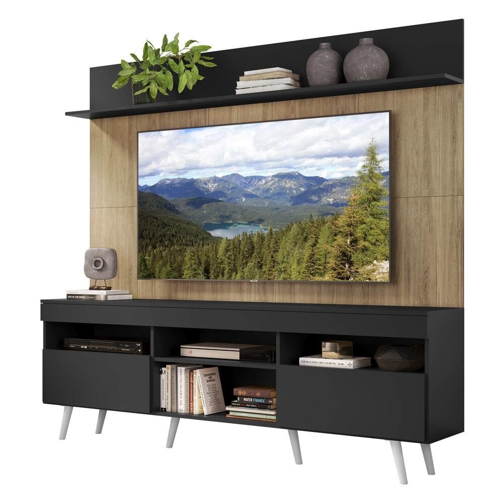 Rack Retro com Painel e Suporte TV 65" Madri Multimoveis V3374