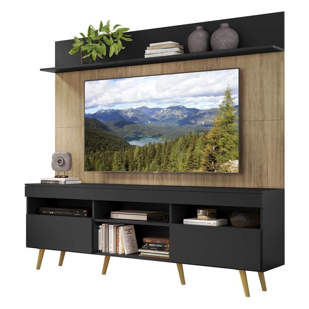 Rack Retro com Painel e Suporte TV 65" Madri Multimoveis V3374