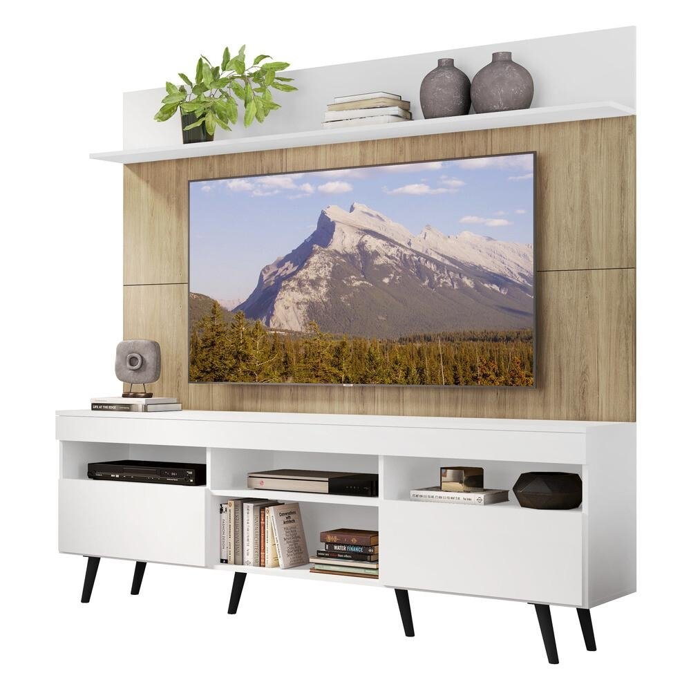 Rack Retro com Painel e Suporte TV 65" Madri Multimoveis V3374