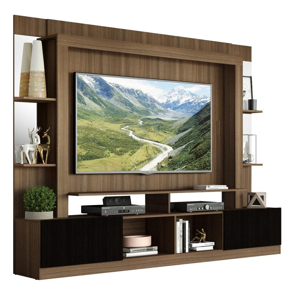 Estante com Suporte TV 65" Prateleiras c/ Espelho Oslo Multimoveis V3385