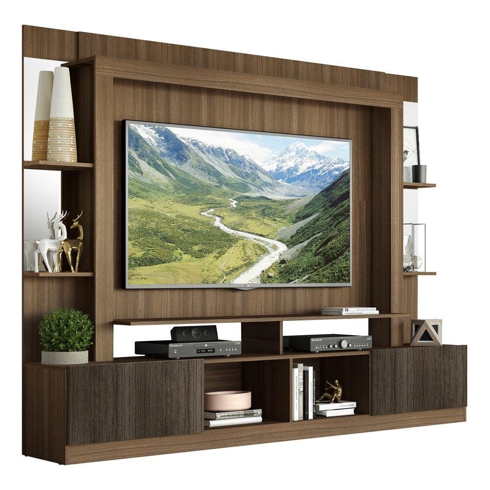 Estante com Suporte TV 65" Prateleiras c/ Espelho Oslo Multimoveis V3385