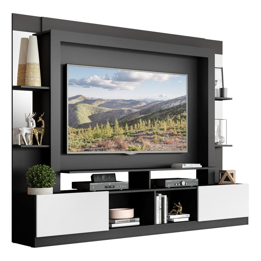 Estante com Suporte TV 65" Prateleiras c/ Espelho Oslo Multimoveis V3385