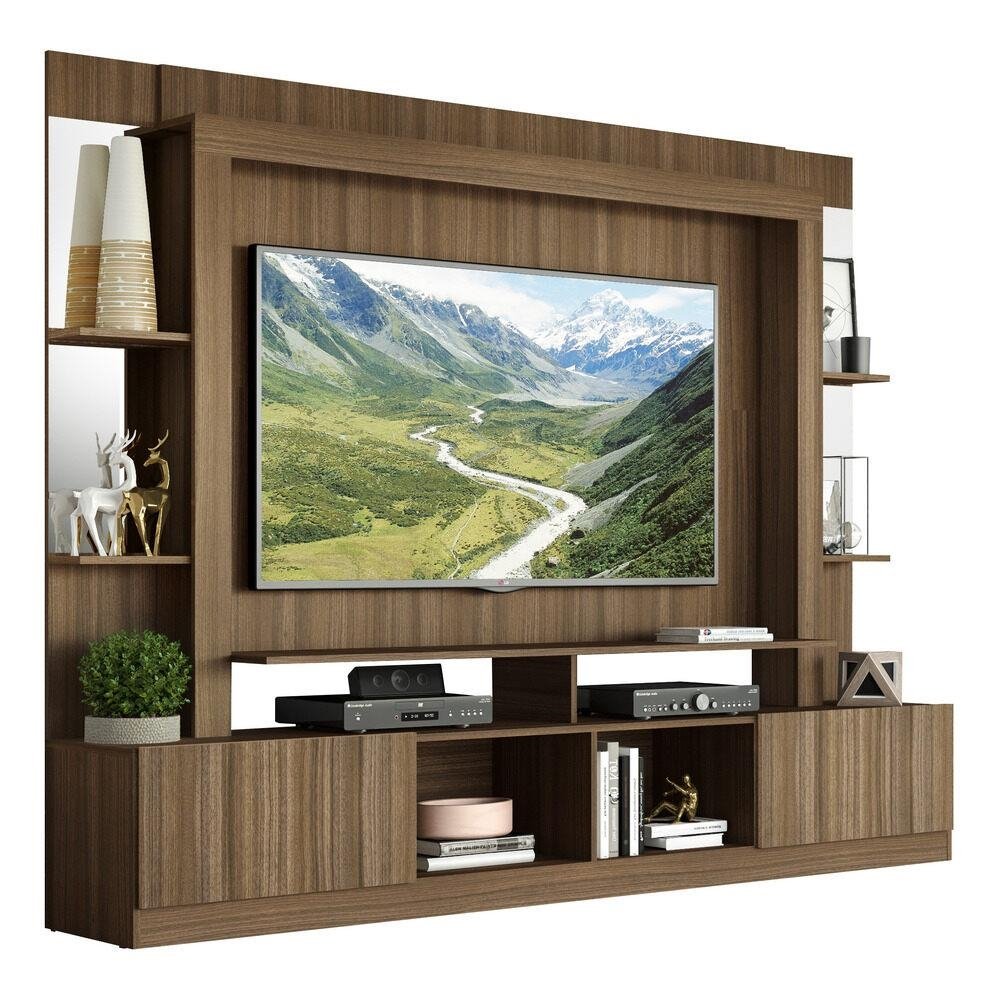 Estante com Suporte TV 65" Prateleiras c/ Espelho Oslo Multimoveis V3385