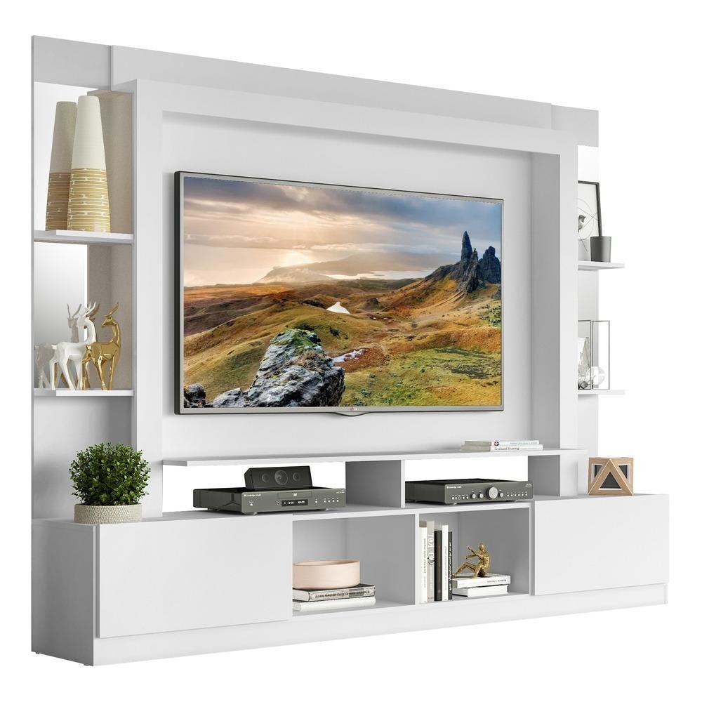 Estante com Suporte TV 65" Prateleiras c/ Espelho Oslo Multimoveis V3385