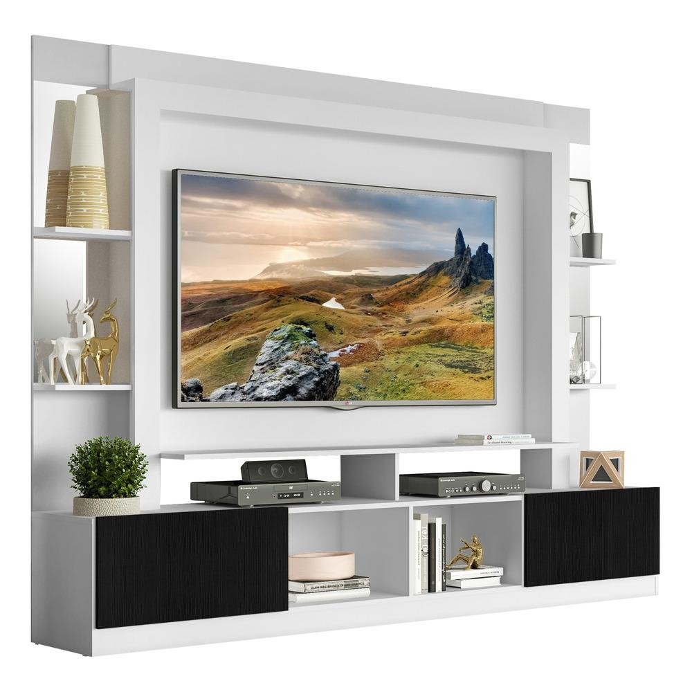 Estante com Suporte TV 65" Prateleiras c/ Espelho Oslo Multimoveis V3385