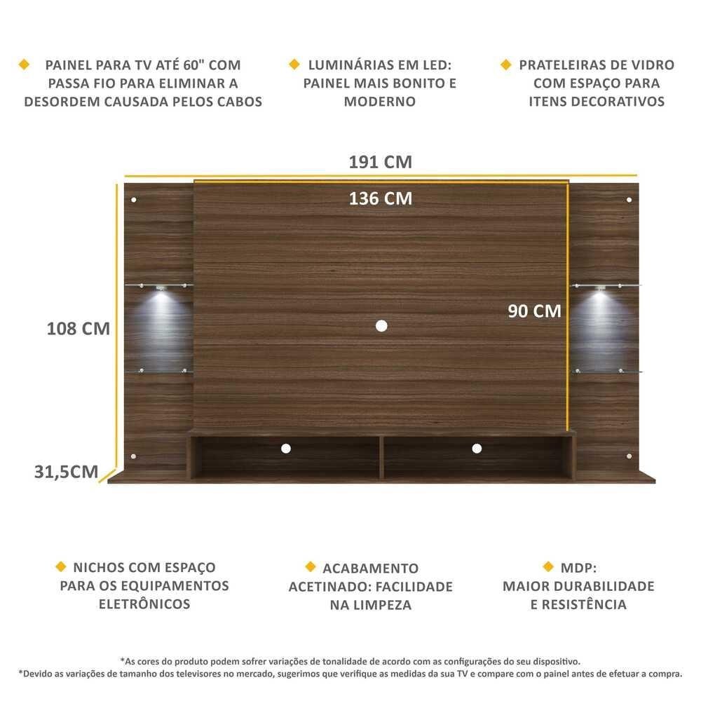 Painel TV 60" com 2 Leds Vegas Multimoveis V3394