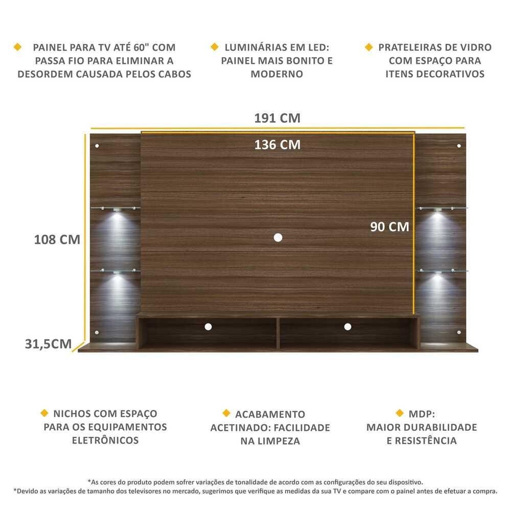 Painel TV 60" com 2 Leds Vegas Multimoveis V3396