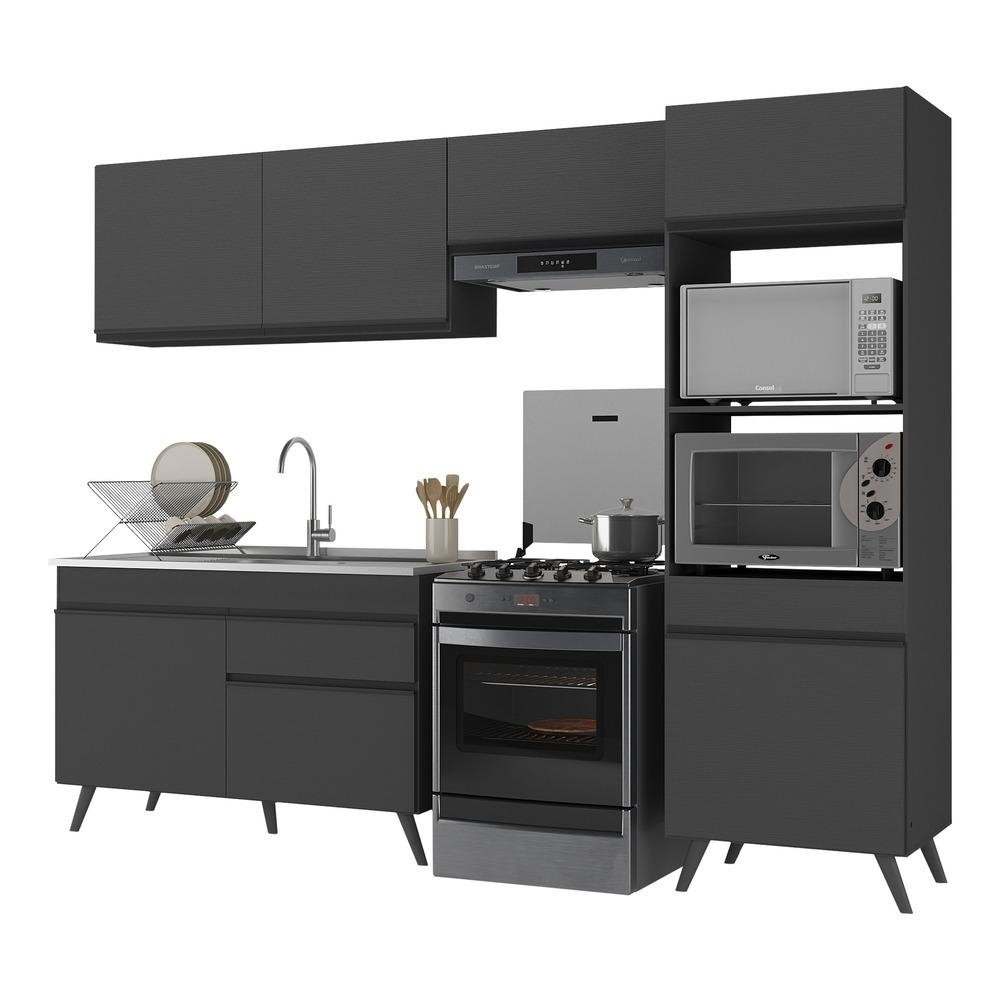 Armario de Cozinha Compacta 252cm Veneza Multimoveis V3693