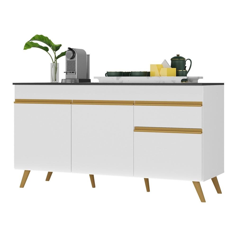 Balcao Cozinha Gabinete Pia 150cm 3 Portas 1 Gaveta Veneza Multimoveis V3740
