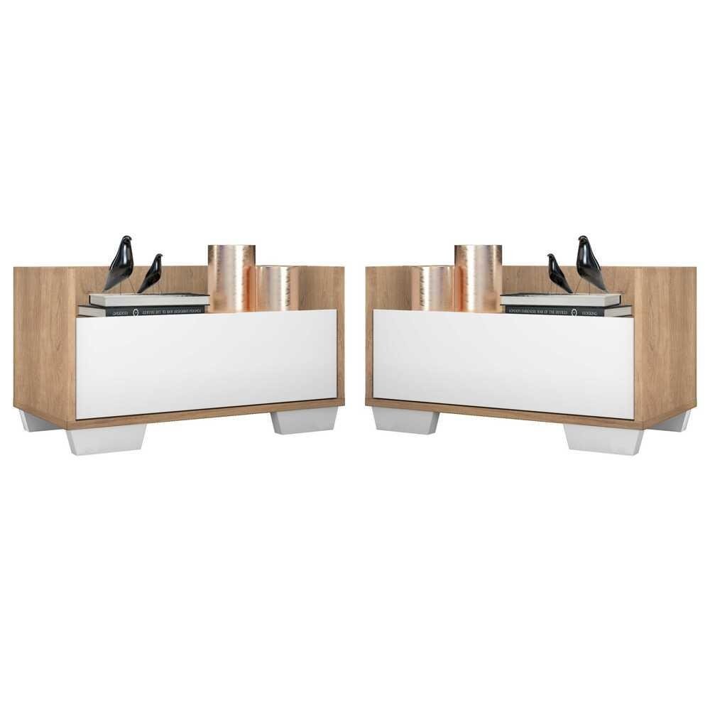 Kit com 2 Mesas de Cabeceira 80cm Multimoveis V4003