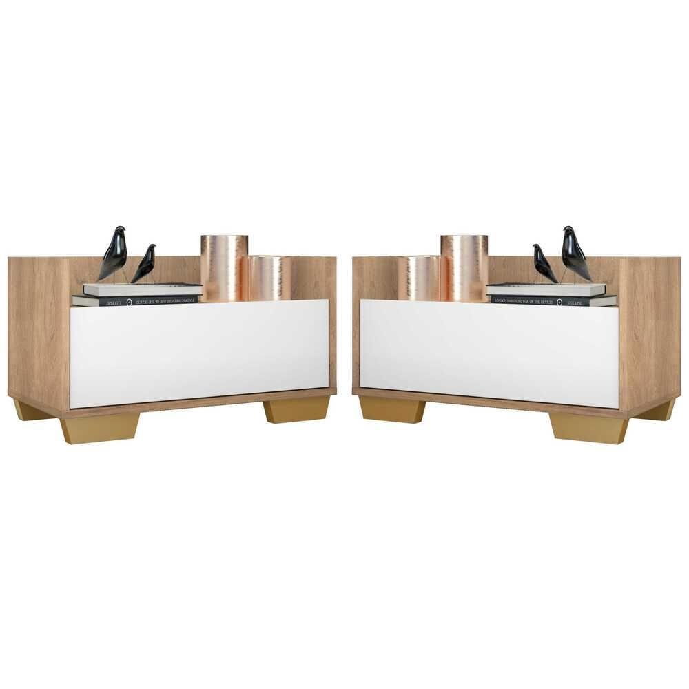 Kit com 2 Mesas de Cabeceira 80cm Multimoveis V4003