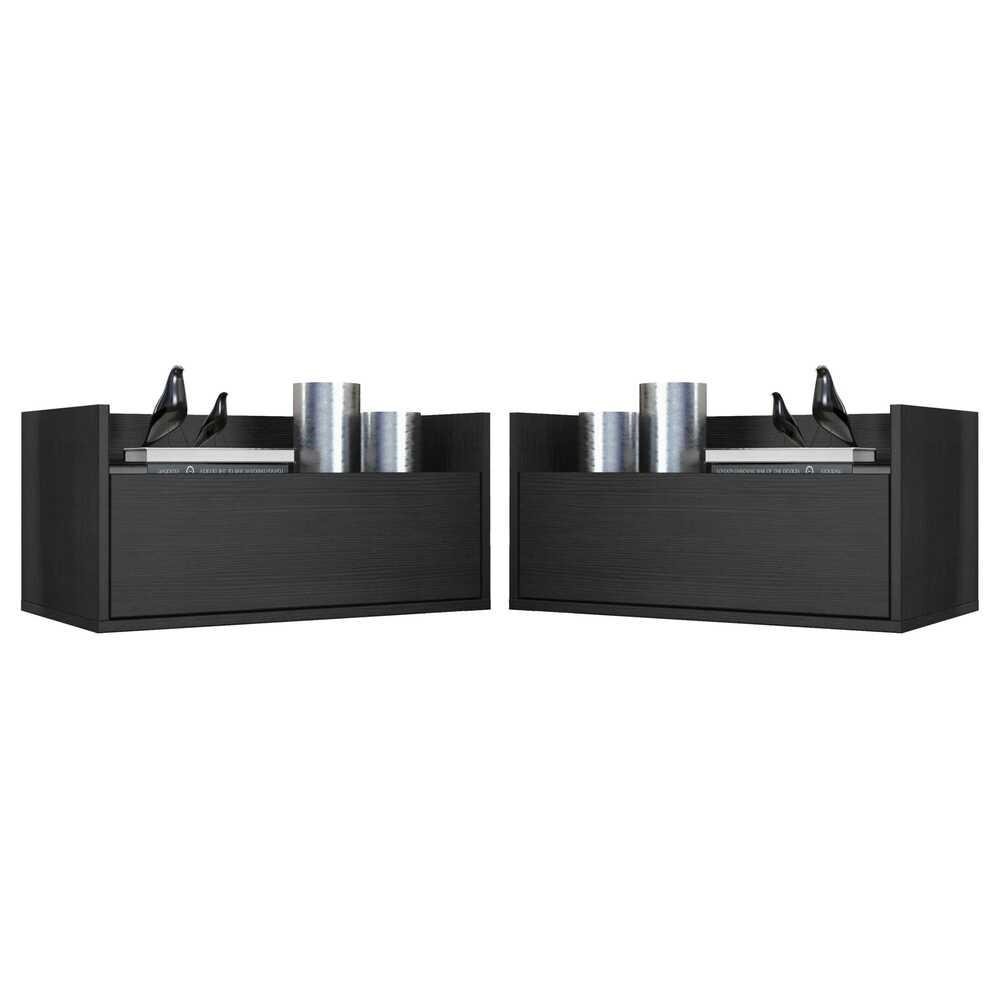 Kit com 2 Mesas de Cabeceira 80cm Suspensa Multimoveis V4005
