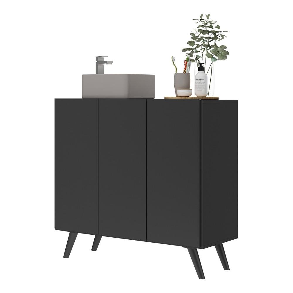 Gabinete Banheiro 3 Portas Retro 90cm Multimoveis V5030