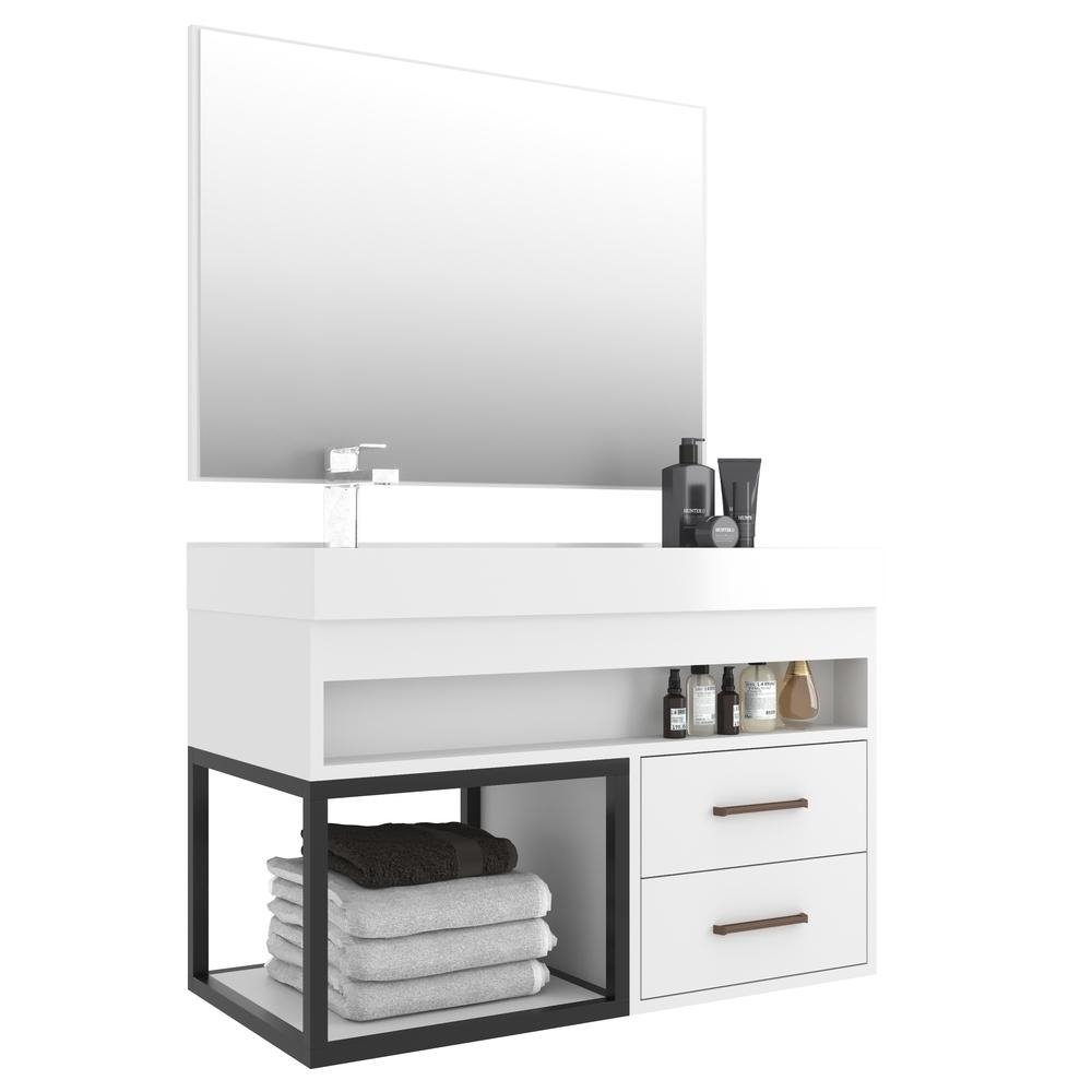 Gabinete Banheiro com Espelheira 80cm Multimoveis VCR10071