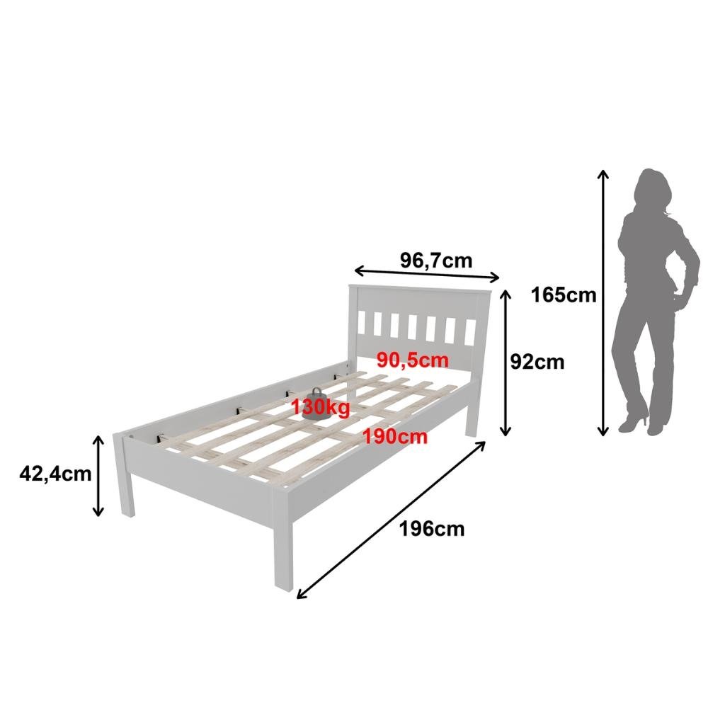 Cama de Solteiro para Colchao 88 x 188 cm Multimoveis VCR35010