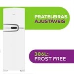 Refrigerador/Geladeira Consul Duplex 386L CRM43NB, Frost Free, Prateleiras com Altura Flex e Ajustáveis, Branco,
