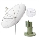 Kit Cromus Antena parabólica 1,50 mts + LNBF Monoponto + Cabo