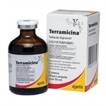 Terramicina Solução Injetável Zoetis 50 ml - Antimicrobiano Oxitetraciclina - 1 unidade