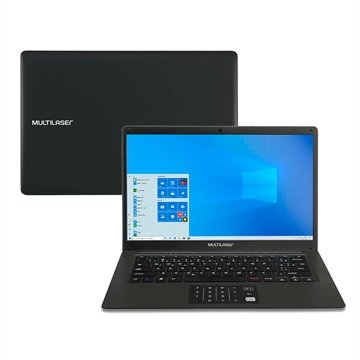 Notebook Multilaser PC310, Intel Pentium QuadCore, 4GB, 64GB , Tela 14", Windows 10, Preto