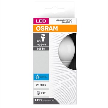 Lâmpada Osram Led 8W Branca 25M/H 6500K 806Lumens E27 Normatizada Bivolt é ruim? Lâmpada Osram Led 8W Branca 25M/H 6500K 806Lumens E27 Normatizada Bivolt é boa?