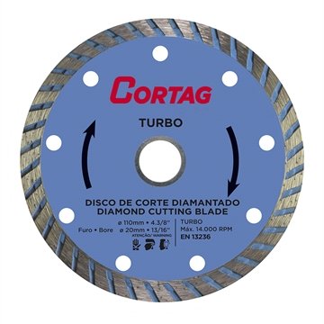 Disco Cortag Diamantado Turbo 110x20mm