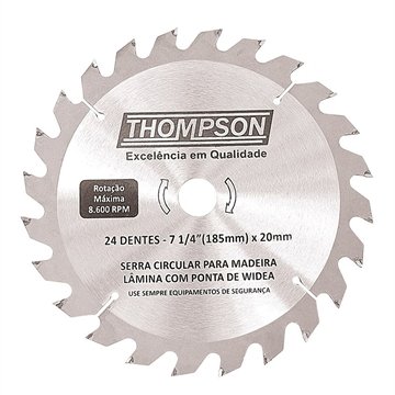 Disco Serra Circular Thompson Com Videa 7.1/4 24 Dentes