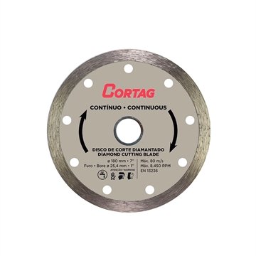 Disco Cortag Diamantado 7P Continuo 180mmx25,4mm