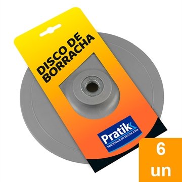 Disco de Borracha Pratik 7P Rígido 8500Rpm - Embalagem com 6 Unidades
