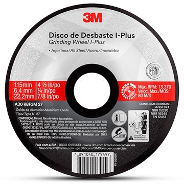 Disco Desbaste 3M I-Plus 178x6.4x22mm - Embalagem com 25 Unidades