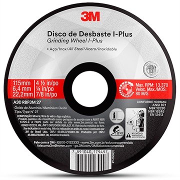Disco Desbaste 3M I-Plus 230x6.4x22mm - Embalagem com 25 Unidades