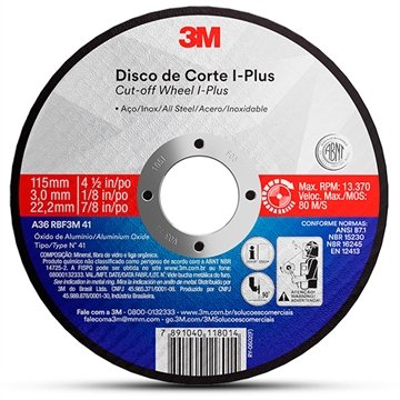 Disco Corte 3M I-Plus 250x3.2x25.4mm - Embalagem com 25 Unidades