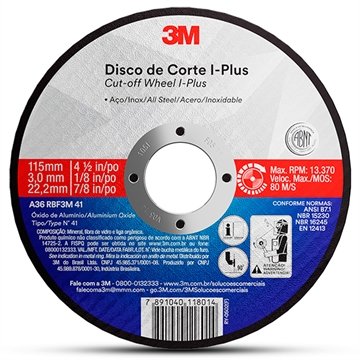 Disco Corte 3M I-Plus 355x3.2x25.4mm - Embalagem com 25 Unidades