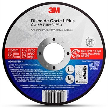 Disco Corte 3M I-Plus 230x3.0x22mm - Embalagem com 25 Unidades