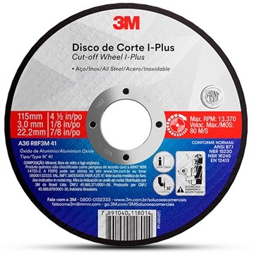 Disco Corte 3M I-Plus 300x3.2x15.8mm - Embalagem com 25 Unidades