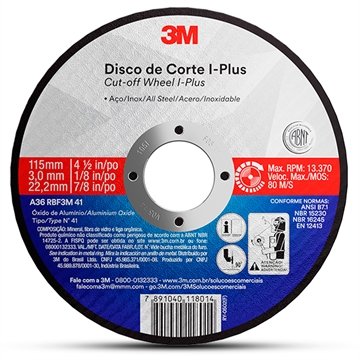 Disco Corte 3M I-Plus 115x3.0x22mm - Embalagem com 25 Unidades