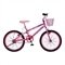 Bicicleta Infantil Colli July, Aro 20, Quadro de Aço Carbono, Freios V-Break, Com Cesto, Rosa Neon